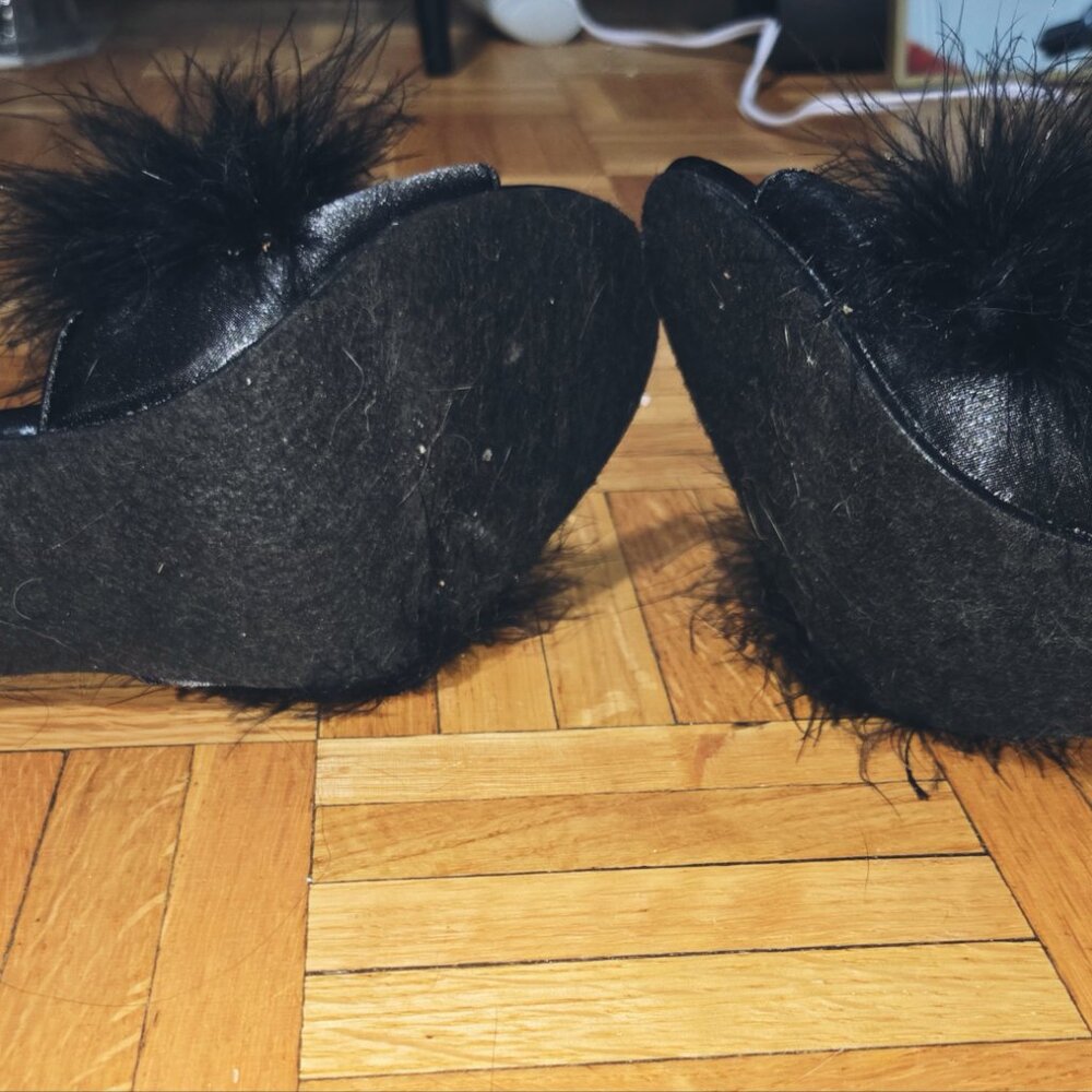 Maribou Satin Heels - Picture 3 of 3